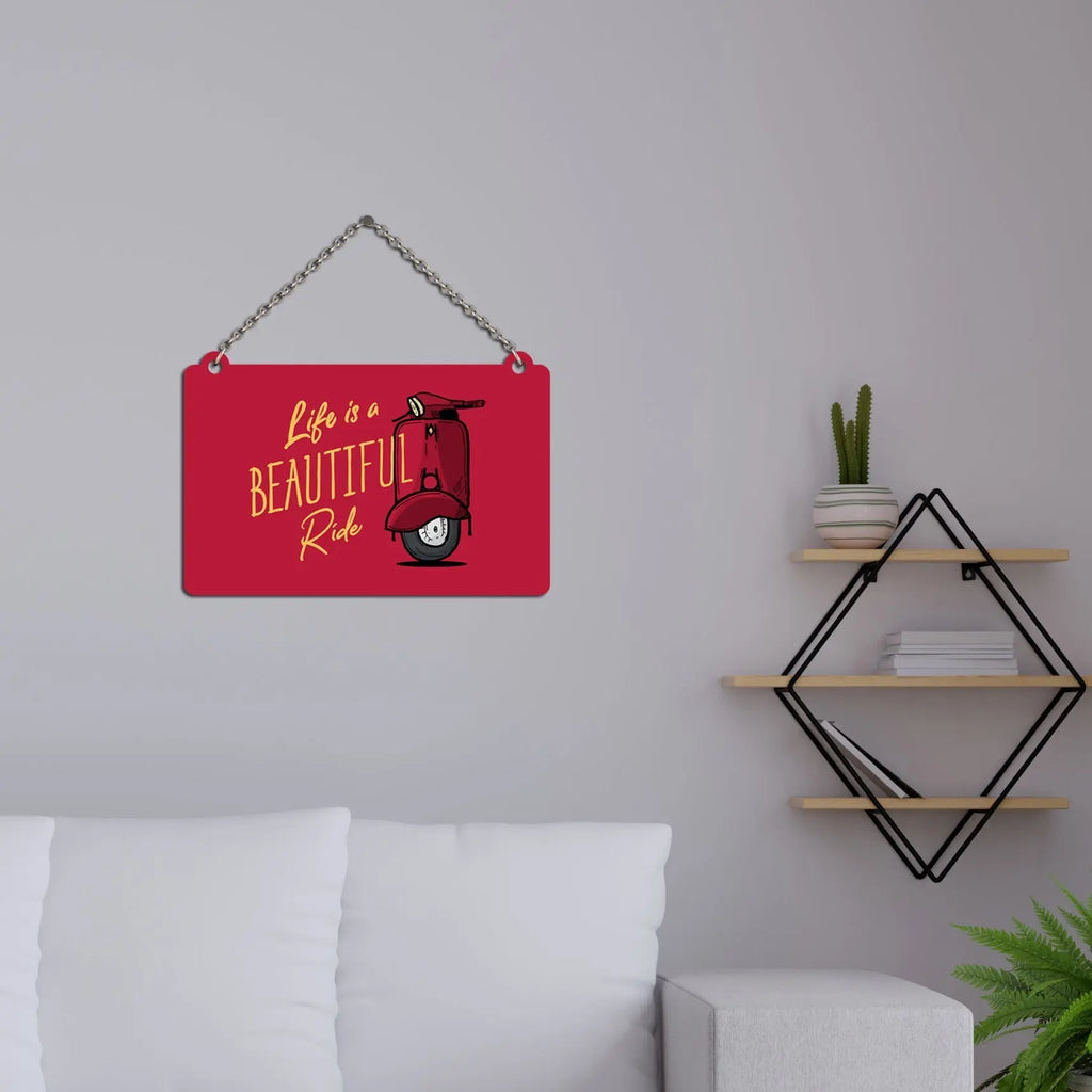 Beatiful Ride Quote Wooden Wall Hanger for Home|Office|Living Room - Harshita Craft