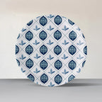Elegant Blue and White Plate Blue Pottery Inspired symmetry tree floral plate - Harshita Craft