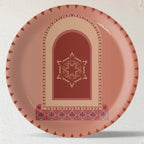 Vibrant Bohemian Art for Spaces window inscribed porcelain plate - Harshita Craft