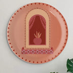 Vibrant Bohemian Art for Spaces collage porcelain plate Set of 4 - Harshita Craft