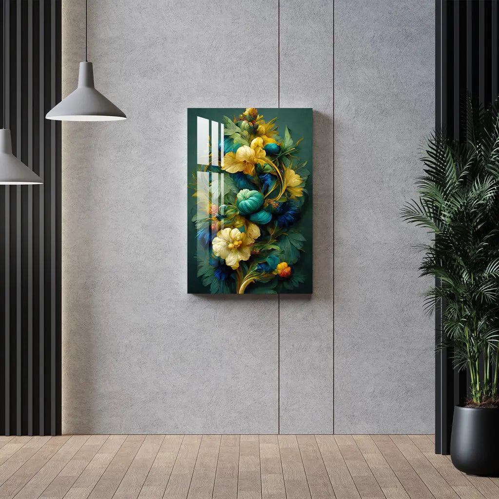 Shades of Green & Yellow Acrylic Wall Art DECORMANTRA