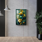 Shades of Green & Yellow Acrylic Wall Art DECORMANTRA