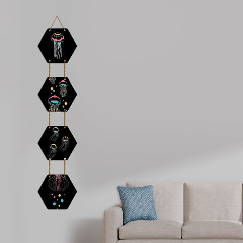 Jellyfish Wooden Wall Hanger for Home|Office|Living Room|Gift