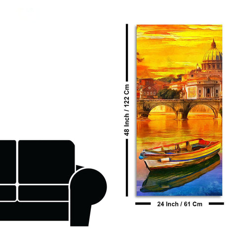 Beautiful Palm Tree on Sunset Canvas Wall Painting