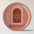Vibrant Bohemian Art for Spaces collage porcelain plate Set of 4 - Harshita Craft