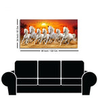 Seven Horses Running at Sunrise Premium Canvas Wall Painting Decor Mantra