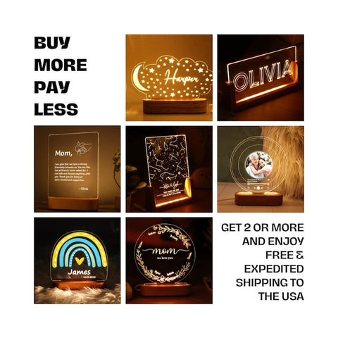 Personalized Couples Gift, Custom Photo Collage LED Light, Valentine, Family, Engagement, Gift for Her, Gift for Him, Best Friends Plaque