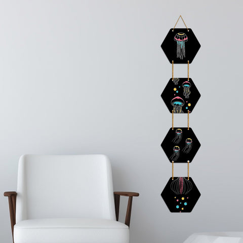 Jellyfish Wooden Wall Hanger for Home|Office|Living Room|Gift