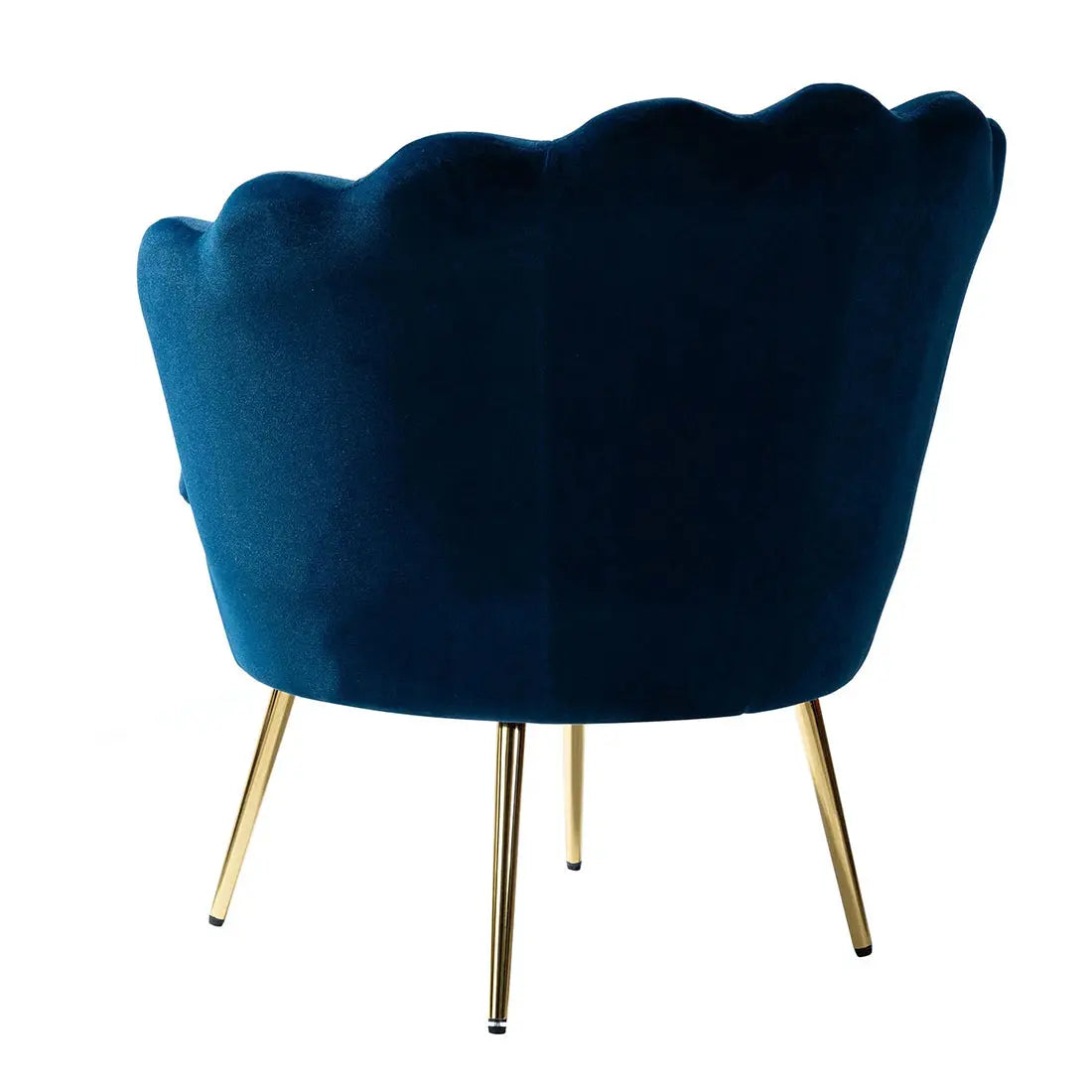 Shell Motif Luxury Style Blue Velvet Lounge Chair DECORMANTRA