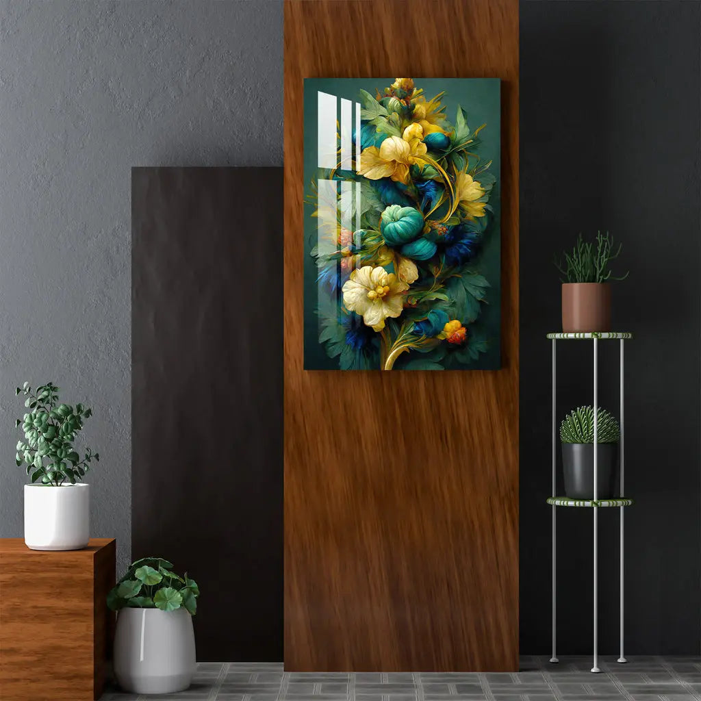 Shades of Green & Yellow Acrylic Wall Art DECORMANTRA