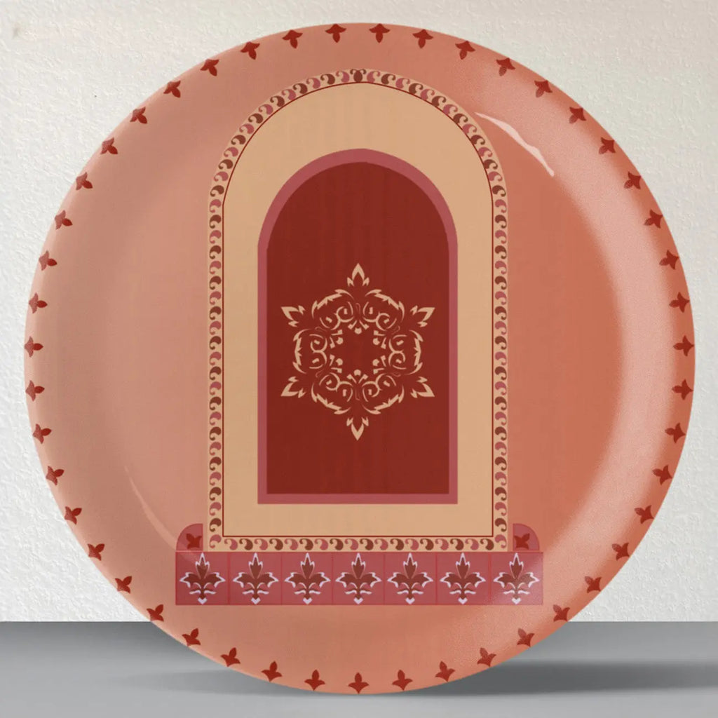 Vibrant Bohemian Art for Spaces collage porcelain plate Set of 4 - Harshita Craft