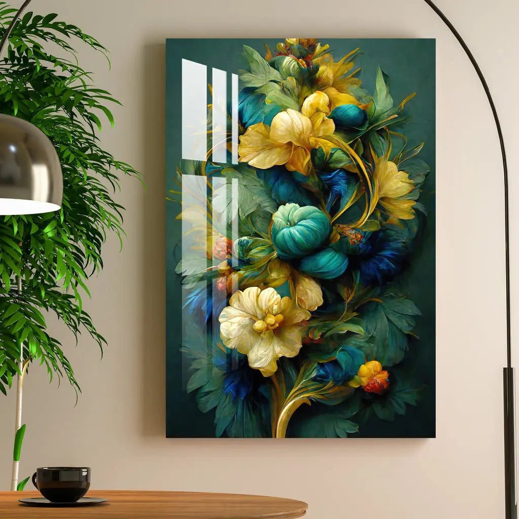 Shades of Green & Yellow Acrylic Wall Art DECORMANTRA