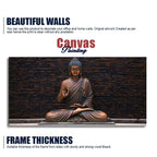 Lord Buddha Meditating Statue Canvas Wall Painting - Harshita Craft