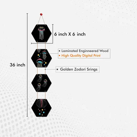 Jellyfish Wooden Wall Hanger for Home|Office|Living Room|Gift