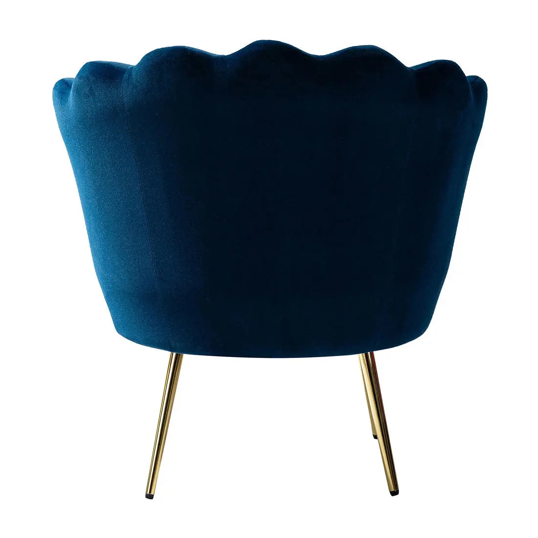 Shell Motif Luxury Style Blue Velvet Lounge Chair DECORMANTRA