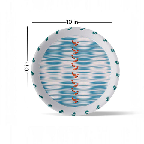 Sea-Inspired symmetry fish Abstract Art Collection Porcelain Wall Plate