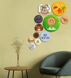 Decorative Wooden Wall Hanging Decoration Item for Home | Office | Gift | Decor Art | Livingroom, Bedroom | Stylish Modern Artwork (WPS_145N) Pack of 11 Pieces - Decor Mantra 