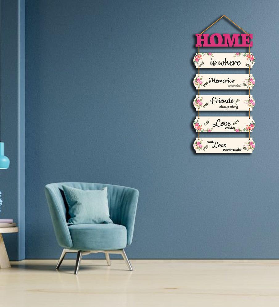 Decorative Wall Art MDF Wooden Wall Hanger for Living Room | Bedroom | Gifts | Wall Hangings for Home Decoration | Modern Decor Items | Abstract Painting (WH_6602N), Set of 6 - Decor Mantra 