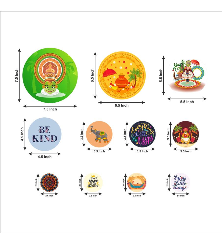 Decorative Wooden Wall Hanging Decoration Item for Home | Office | Gift | Decor Art | Livingroom, Bedroom | Stylish Modern Artwork (WPS_145N) Pack of 11 Pieces - Decor Mantra 