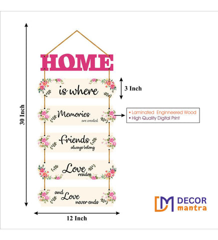 Decorative Wall Art MDF Wooden Wall Hanger for Living Room | Bedroom | Gifts | Wall Hangings for Home Decoration | Modern Decor Items | Abstract Painting (WH_6602N), Set of 6 - Decor Mantra 