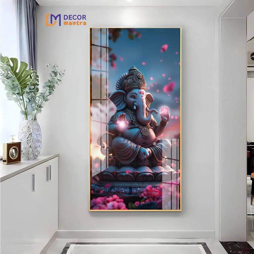 lord ganesha painting Acrylic Vertical Wall Art DECORMANTRA