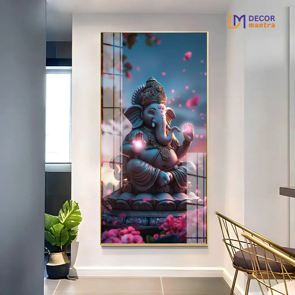 lord ganesha painting Acrylic Vertical Wall Art DECORMANTRA