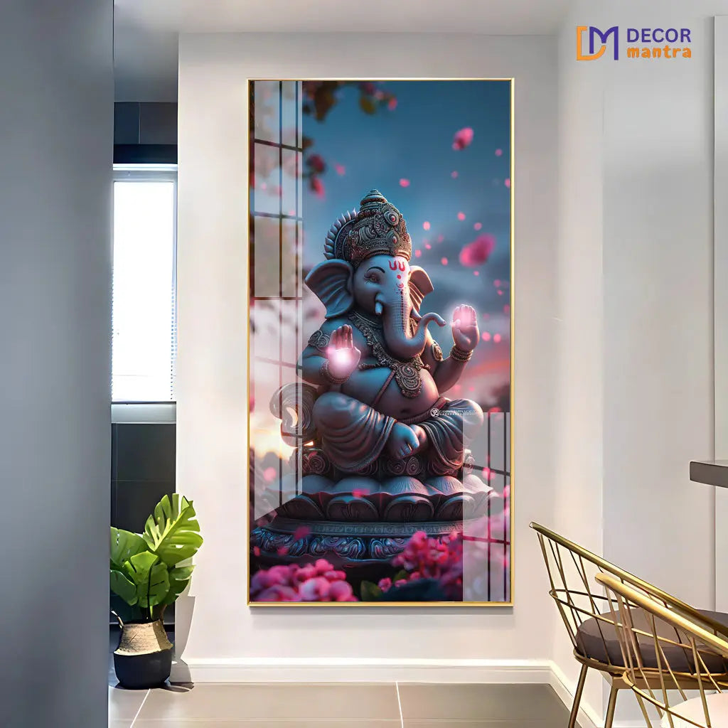 lord ganesha painting Acrylic Vertical Wall Art DECORMANTRA