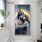 The Divine Bond of Radha and Krishna Horizontal Acrylic Premium Painting DECORMANTRA