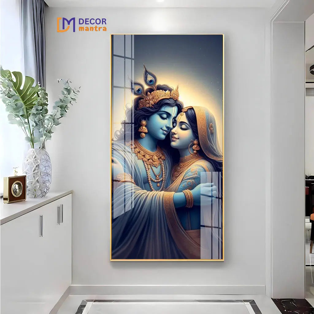 The Divine Bond of Radha and Krishna Horizontal Acrylic Premium Painting DECORMANTRA