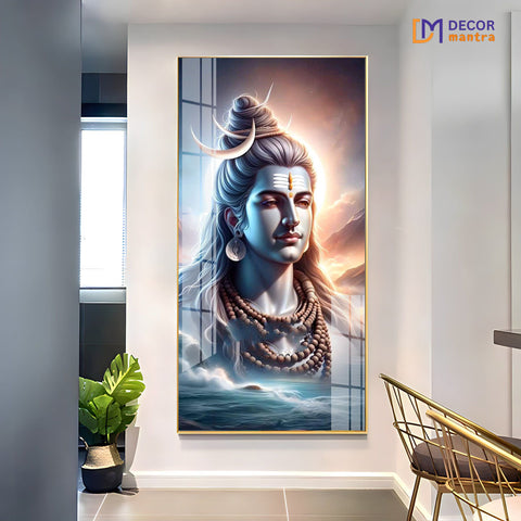 Lord Shiv Acrylic Vertical Wall Art