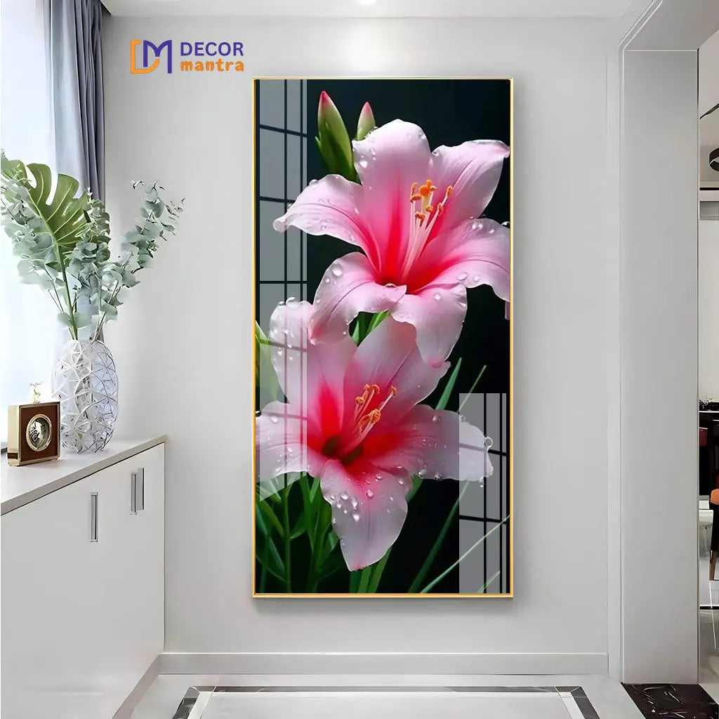 Flower Acrylic painting With Frame DECORMANTRA