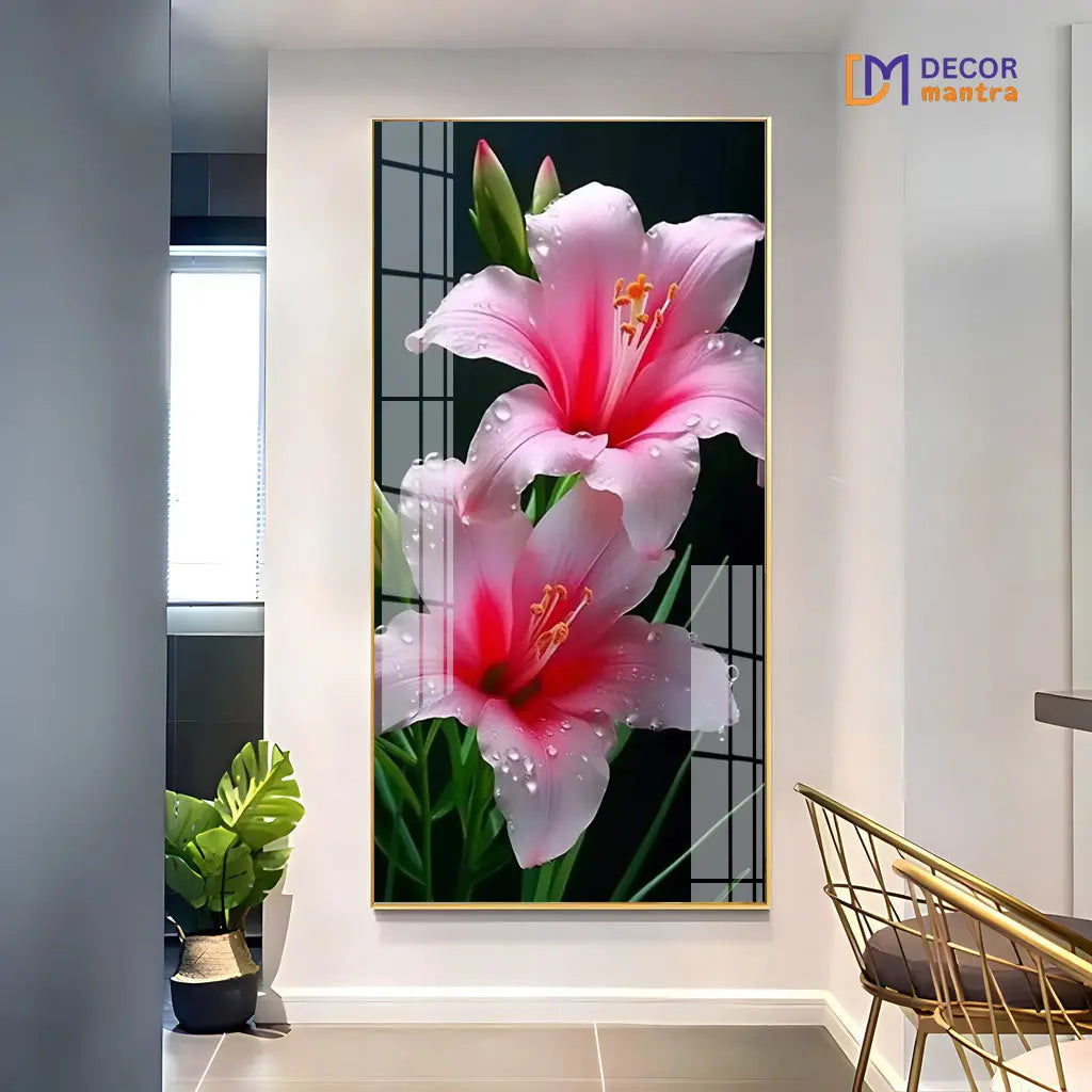 Flower Acrylic painting With Frame DECORMANTRA