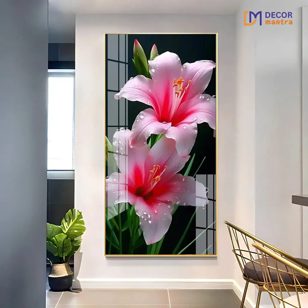 Flower Acrylic painting With Frame DECORMANTRA