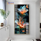 Elegant Flower Digital Art in Soft Pastels and Abstract Design Acrylic Painting DECORMANTRA