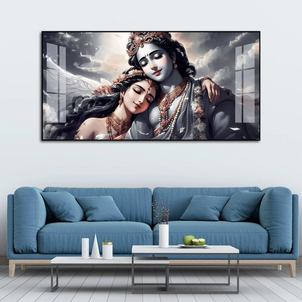 Radha Krishna Horizontal Acrylic Premium Wall Decor DECORMANTRA
