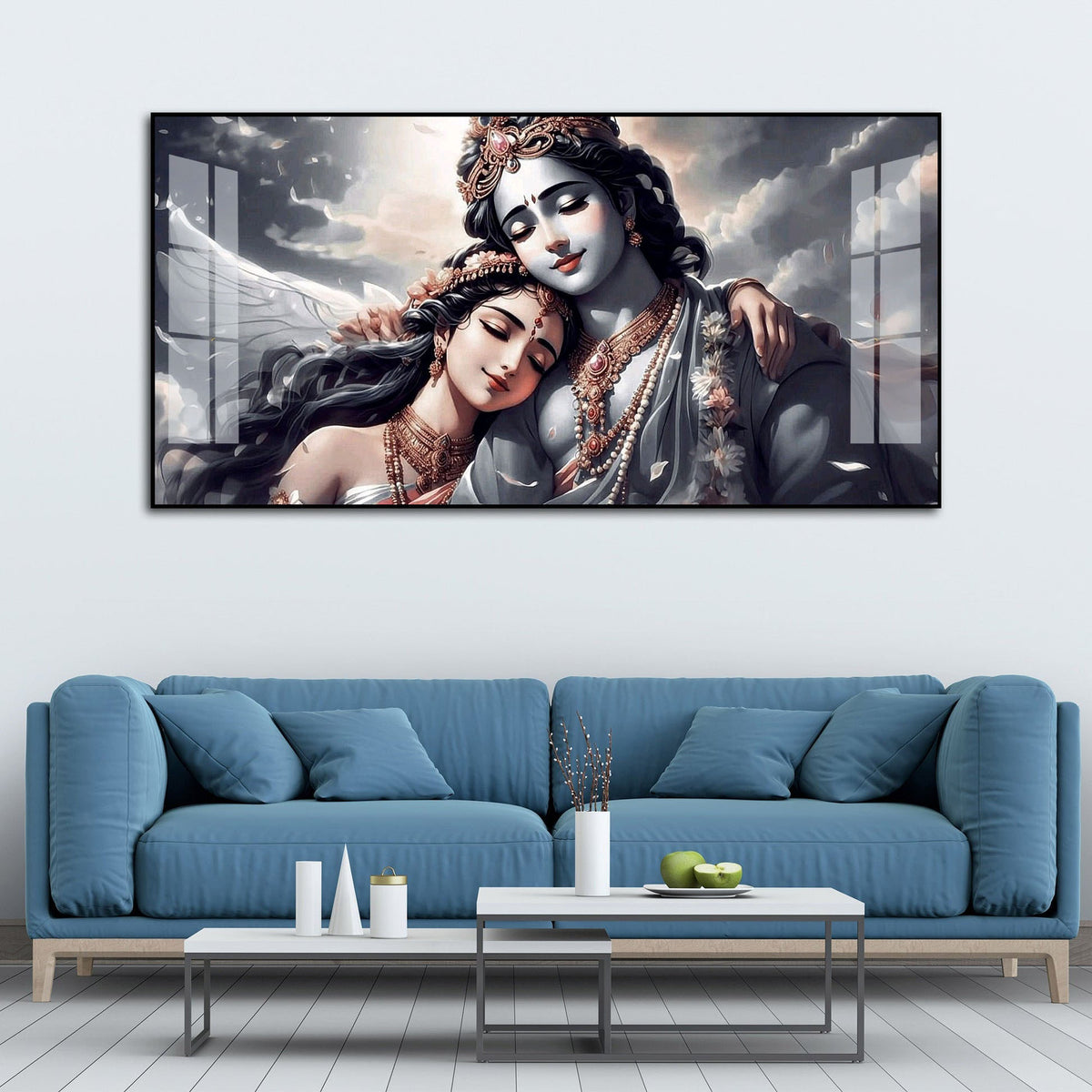 Radha Krishna Horizontal Acrylic Premium Wall Decor