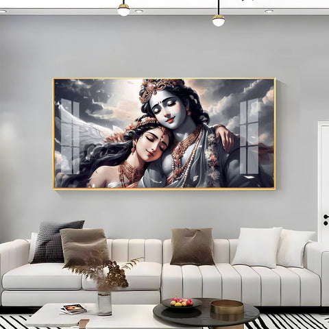 Radha Krishna Horizontal Acrylic Premium Wall Decor