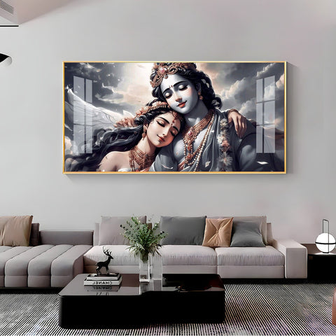 Radha Krishna Horizontal Acrylic Premium Wall Decor