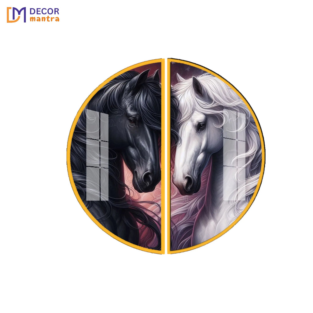 Yin and Yang: The Spirit of Horses Acrylic Premium Painting DECORMANTRA