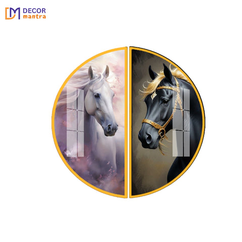 Duality of Grace: Light and Shadow Horse Acrylic Premium Painting