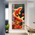 Graceful Flow: Twin Koi Fish in a Dance of Harmony DECORMANTRA