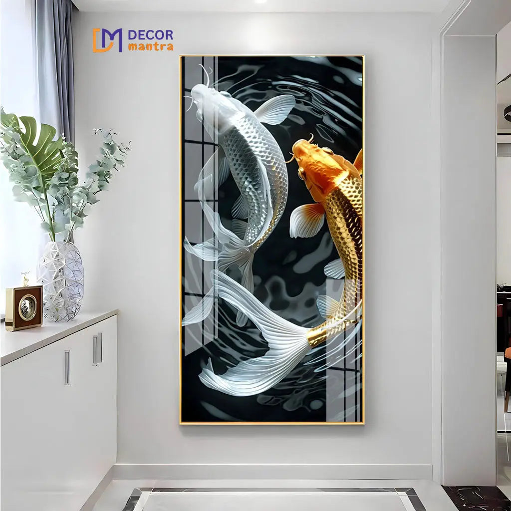 Yin and Yang: The Balance of Gold and Silver Koi Fish DECORMANTRA