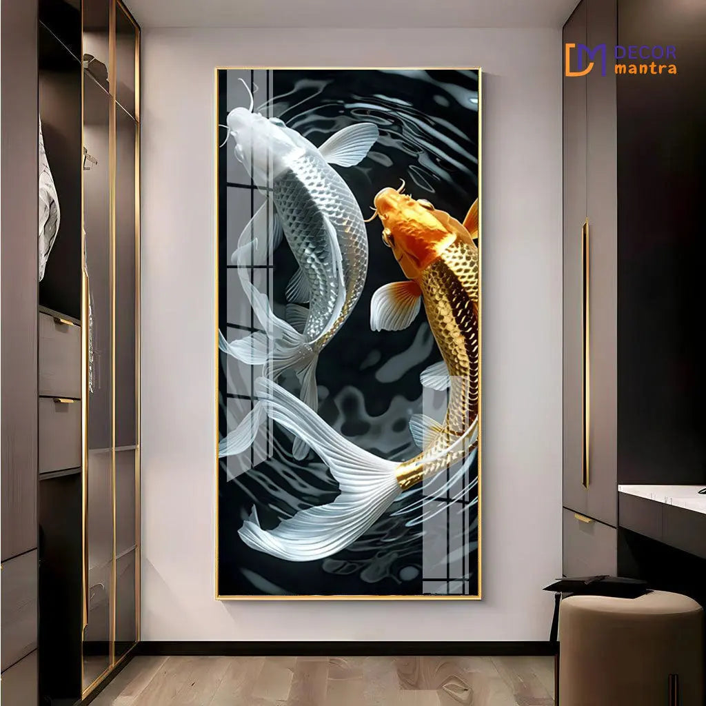 Yin and Yang: The Balance of Gold and Silver Koi Fish DECORMANTRA