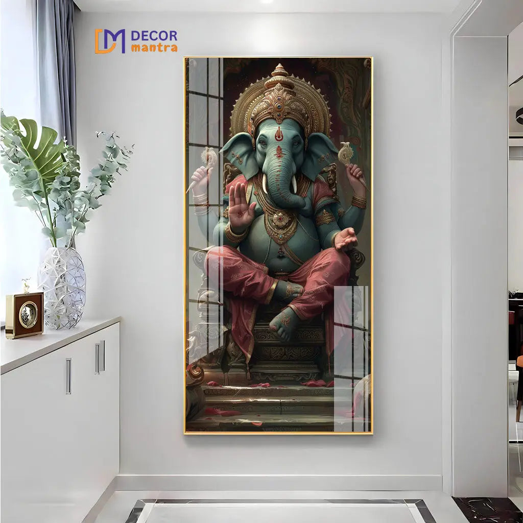 The Power of Ganesha Horizontal Acrylic Premium Painting DECORMANTRA