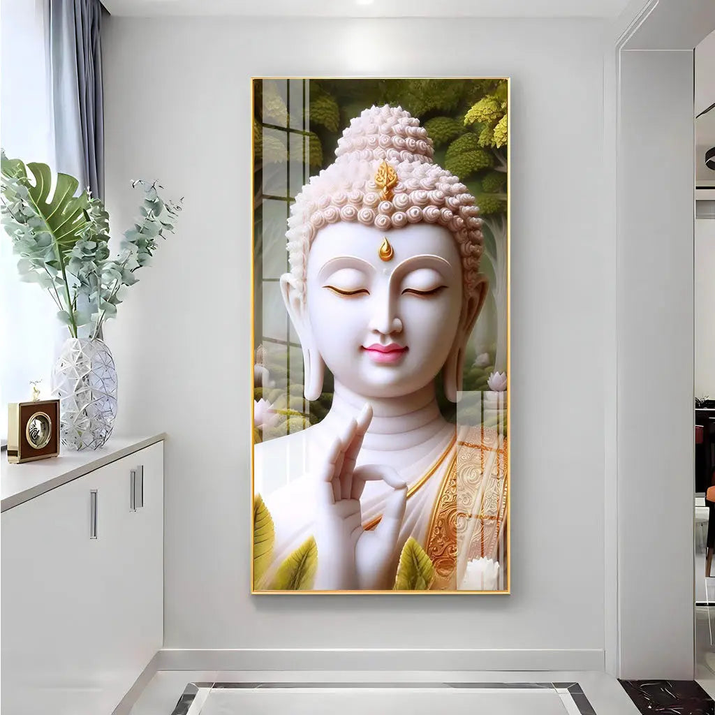 The Buddha Vertical Acrylic Premium Wall Decor DECORMANTRA