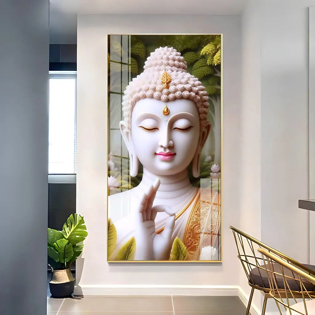The Buddha Vertical Acrylic Premium Wall Decor DECORMANTRA