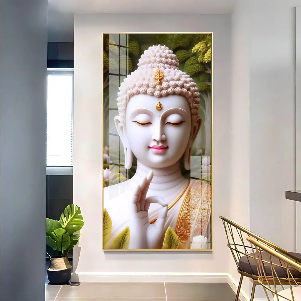 The Buddha Vertical Acrylic Premium Wall Decor DECORMANTRA