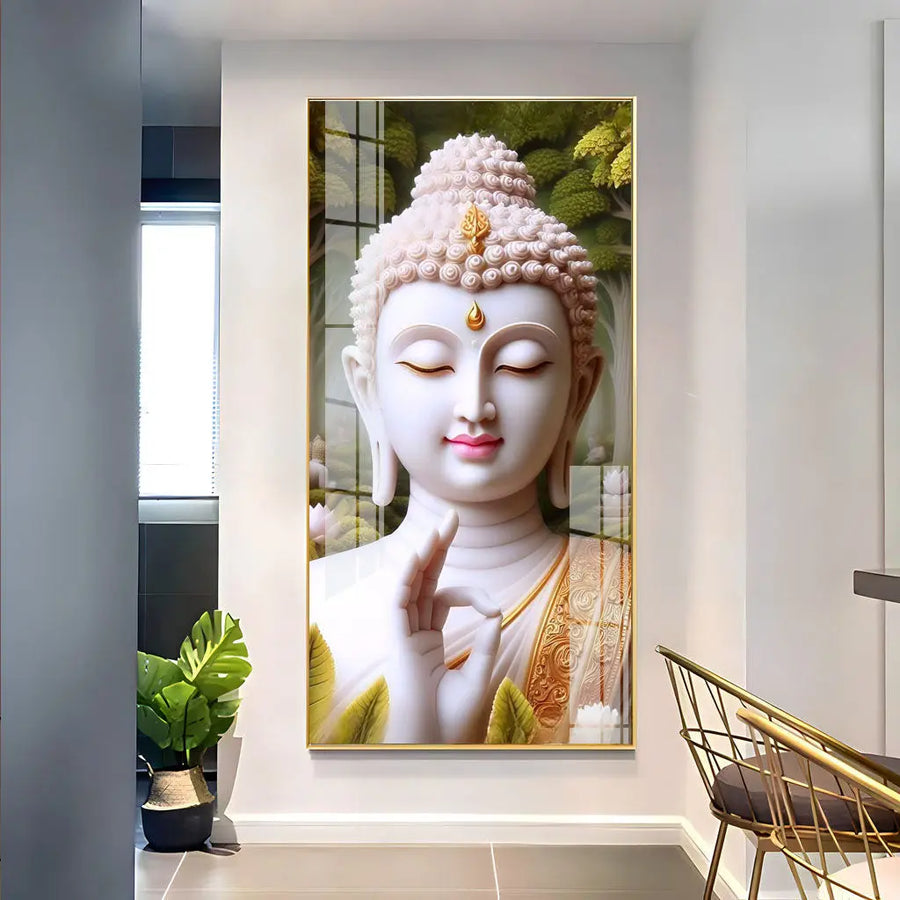 The Buddha Vertical Acrylic Premium Wall Decor DECORMANTRA