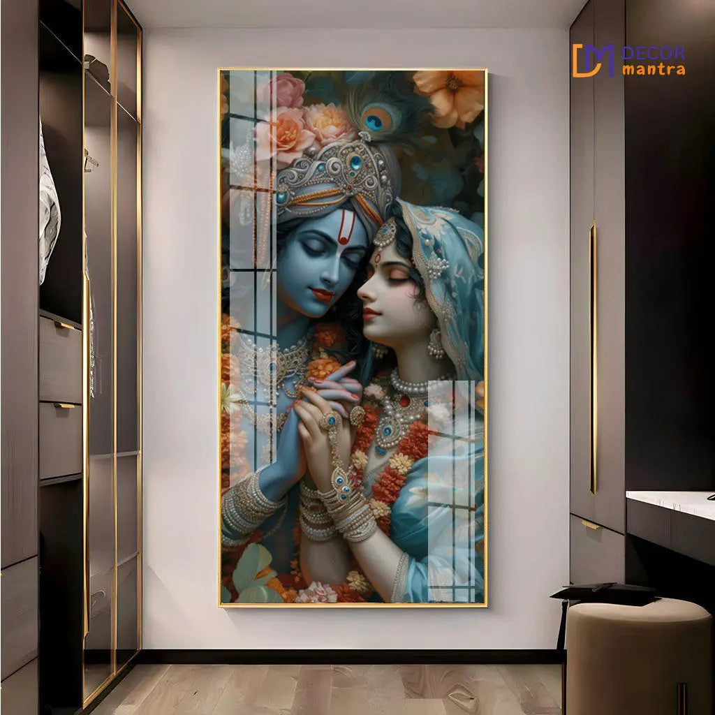 Radhe Krishna Horizontal Acrylic Premium Painting DECORMANTRA