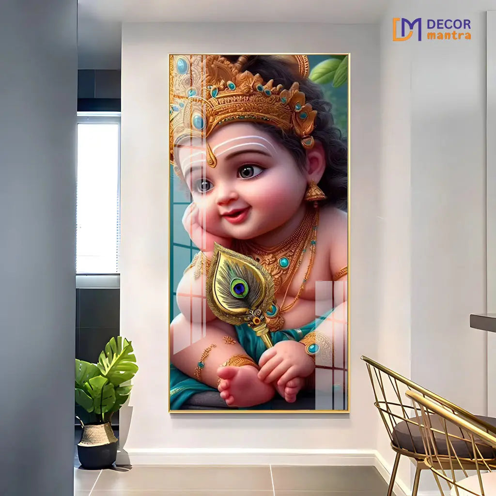 Omdecor Bal Gopal Horizontal Acrylic Premium Painting DECORMANTRA